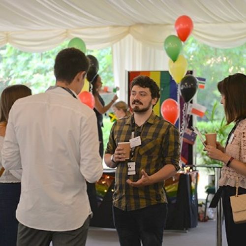 Guests talking at Regent's Annual Staff Conference