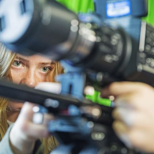 Student with camera