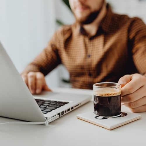 Laptop and coffee